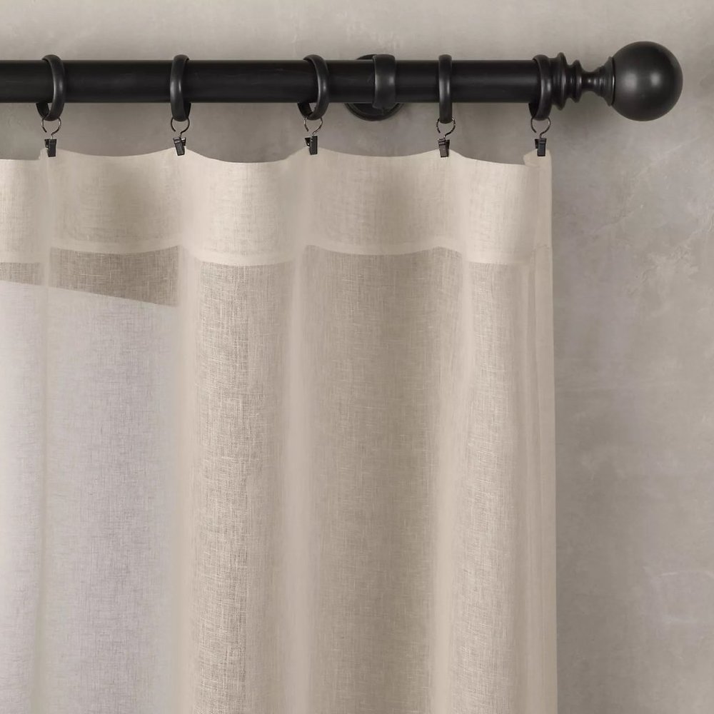 Set of Belgian Sheer Linen Curtain Panels from Restoration Hardware